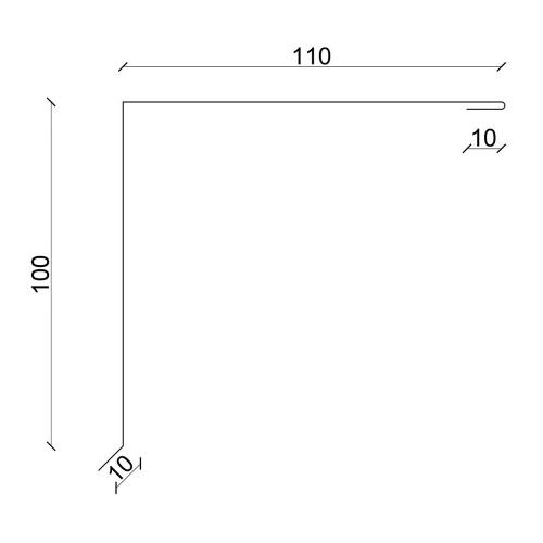 Querschnitt Pultwinkel in den Abmessungen 110 x 100 mm